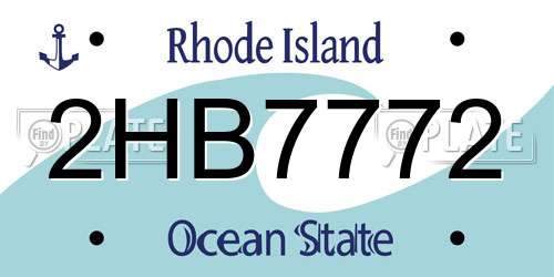 2HB7772 Rhode Island License Plate
