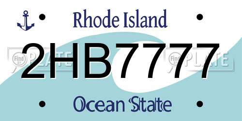2HB7777 Rhode Island License Plate