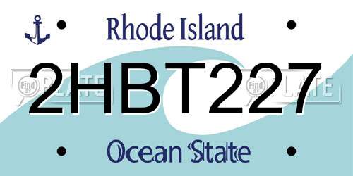 2HBT227 Rhode Island License Plate