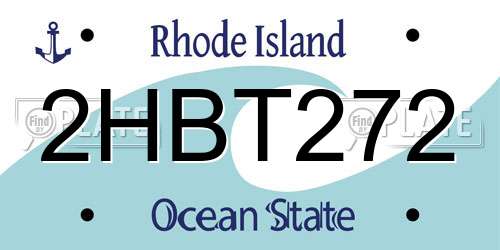 2HBT272 Rhode Island License Plate
