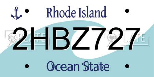 2HBZ727 Rhode Island License Plate
