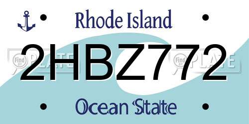 2HBZ772 Rhode Island License Plate