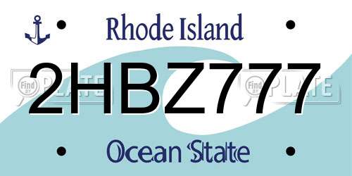 2HBZ777 Rhode Island License Plate
