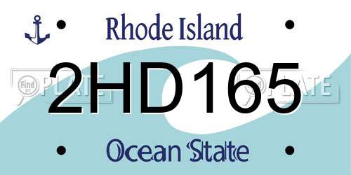 2HD165 Rhode Island License Plate