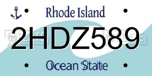 2HDZ589 Rhode Island License Plate