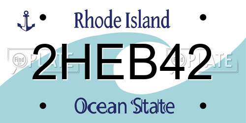 2HEB42 Rhode Island License Plate