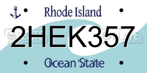 2HEK357 Rhode Island License Plate