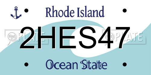 2HES47 Rhode Island License Plate