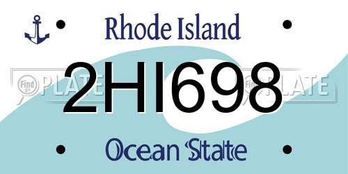 2HI698 Rhode Island License Plate