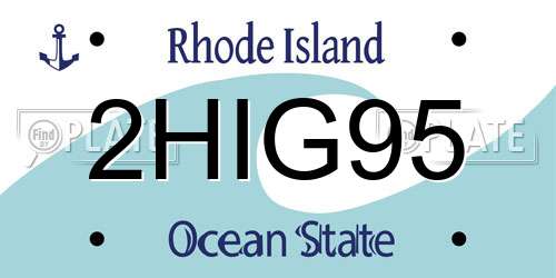 2HIG95 Rhode Island License Plate