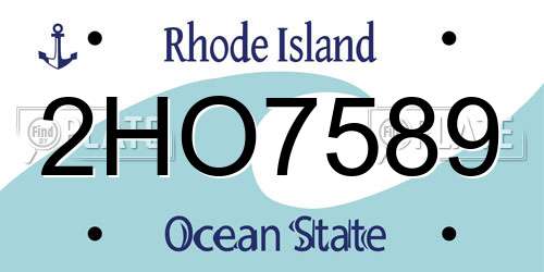 2HO7589 Rhode Island License Plate