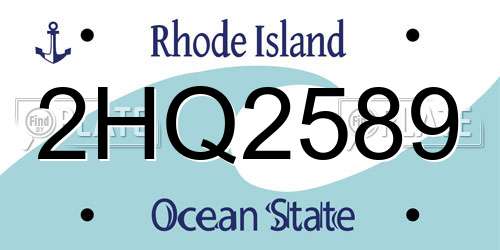 2HQ2589 Rhode Island License Plate