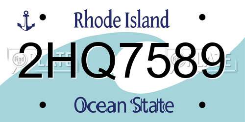 2HQ7589 Rhode Island License Plate