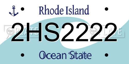 2HS2222 Rhode Island License Plate