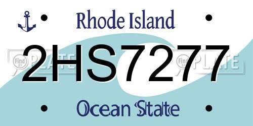 2HS7277 Rhode Island License Plate