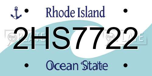 2HS7722 Rhode Island License Plate