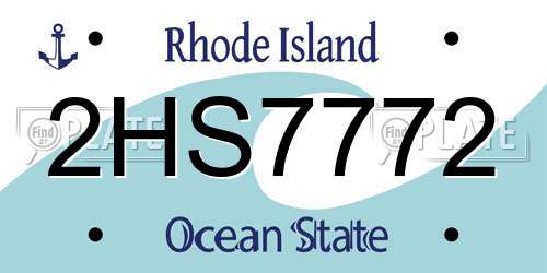 2HS7772 Rhode Island License Plate