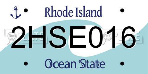2HSE016 Rhode Island License Plate