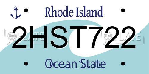 2HST722 Rhode Island License Plate