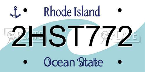 2HST772 Rhode Island License Plate