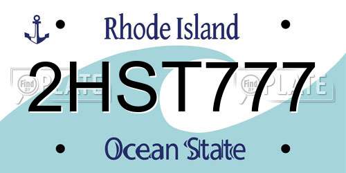 2HST777 Rhode Island License Plate