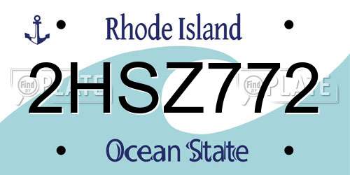 2HSZ772 Rhode Island License Plate