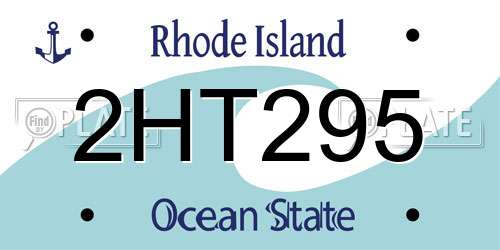 2HT295 Rhode Island License Plate