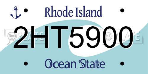 2HT5900 Rhode Island License Plate