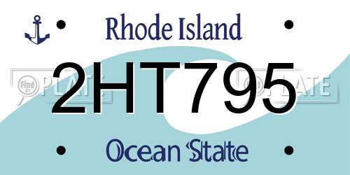 2HT795 Rhode Island License Plate