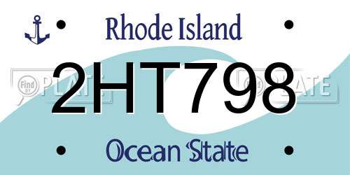 2HT798 Rhode Island License Plate