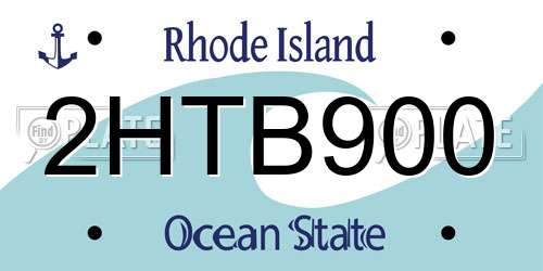 2HTB900 Rhode Island License Plate