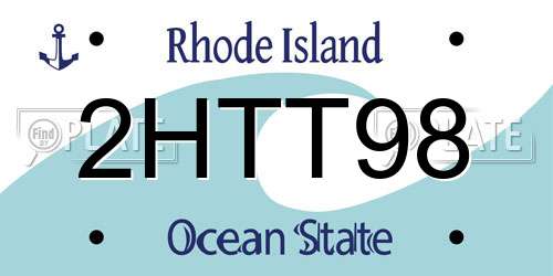 2HTT98 Rhode Island License Plate