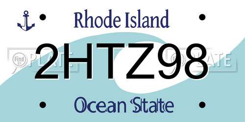 2HTZ98 Rhode Island License Plate