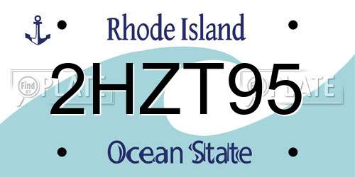 2HZT95 Rhode Island License Plate