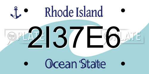 2I37E6 Rhode Island License Plate