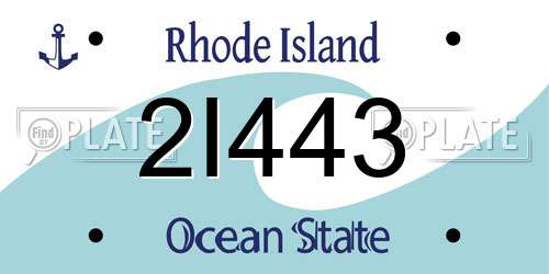 2I443 Rhode Island License Plate