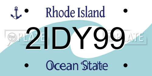 2IDY99 Rhode Island License Plate