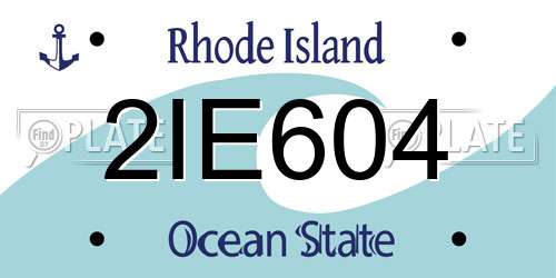 2IE604 Rhode Island License Plate