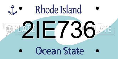 2IE736 Rhode Island License Plate
