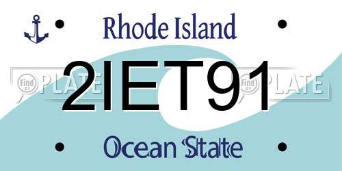 2IET91 Rhode Island License Plate