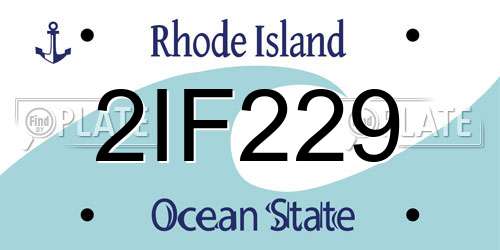 2IF229 Rhode Island License Plate