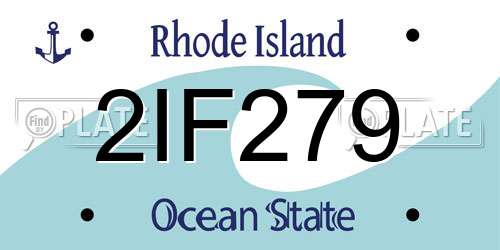 2IF279 Rhode Island License Plate
