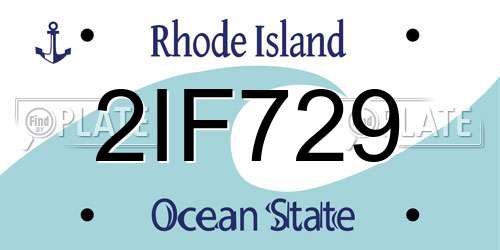 2IF729 Rhode Island License Plate
