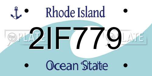 2IF779 Rhode Island License Plate