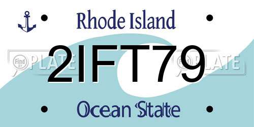 2IFT79 Rhode Island License Plate