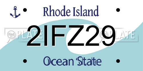 2IFZ29 Rhode Island License Plate