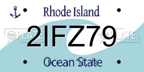 2IFZ79 Rhode Island License Plate