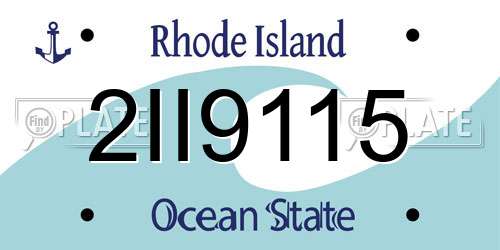 2II9115 Rhode Island License Plate
