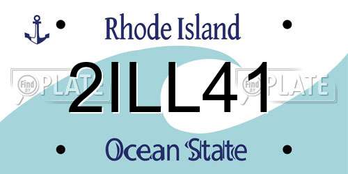 2ILL41 Rhode Island License Plate