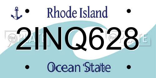 2INQ628 Rhode Island License Plate